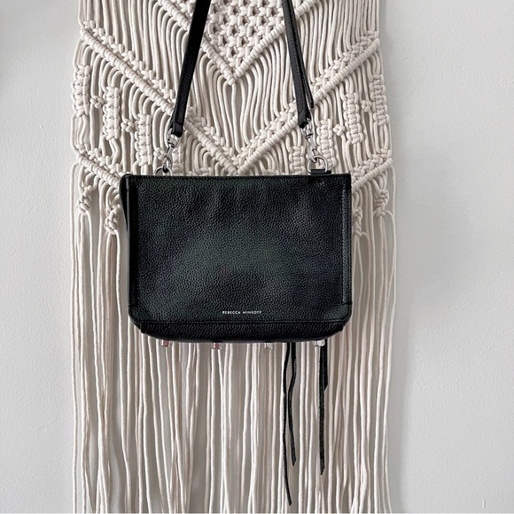 Rebecca Minkoff Handbags - REBECCA Minkoff Black Leather Adjustable Crossbody Handbag Silver Hardware EUC